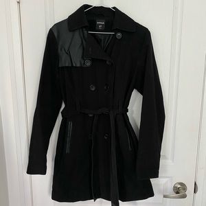 Black Mid Length Trench Coat